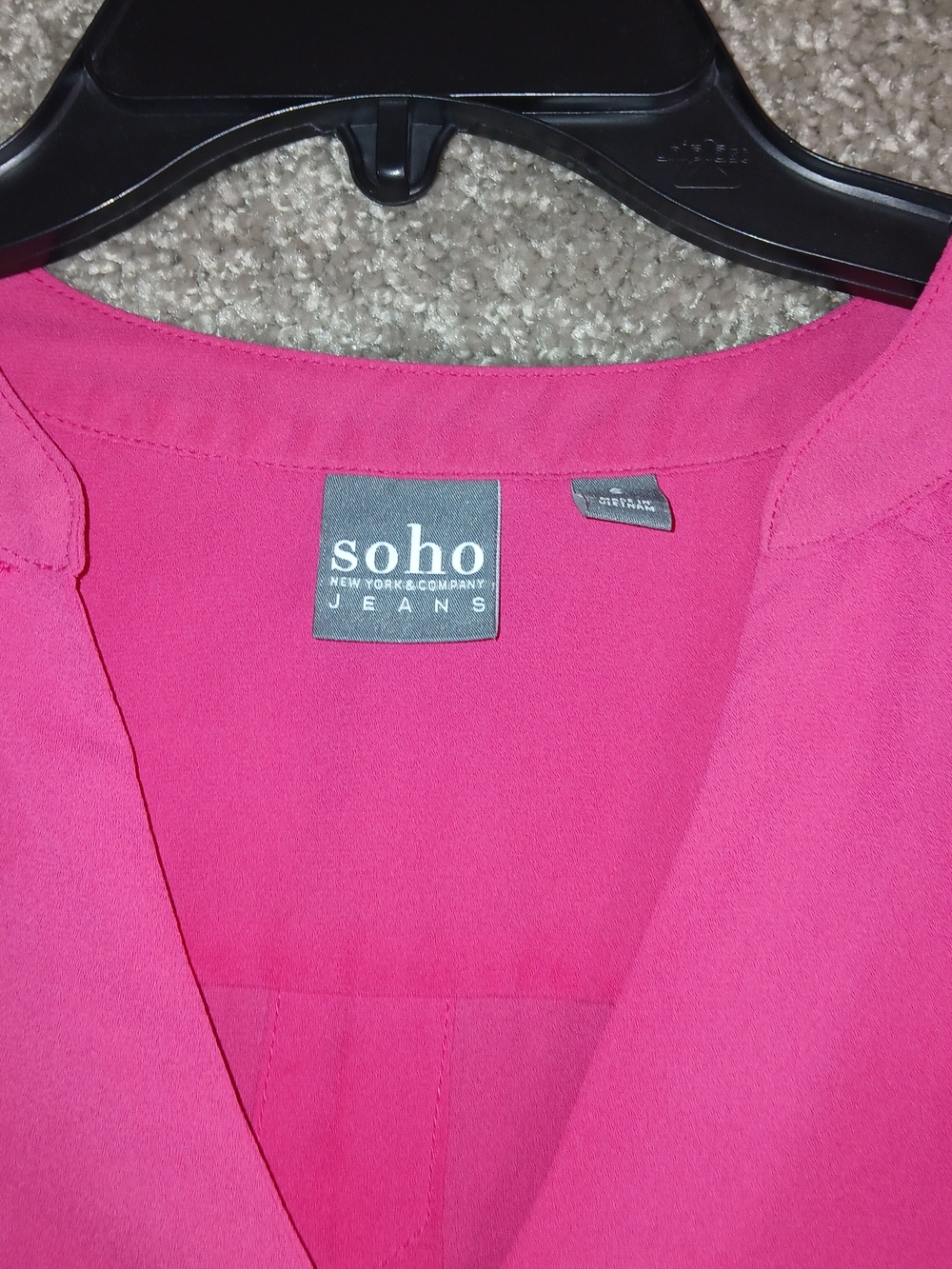 NY&Co SOHO Pink V-Neck Long Sleeve Blouse Business Casual Shirt - Small - Picture 2 of 13